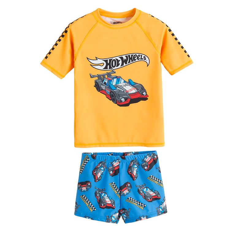 Cool Club, Costum de baie pentru baieti, UV 50, mix, imprimeu Hot Wheels