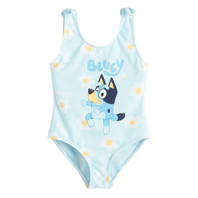 Cool Club, Costum de baie pentru fete, albastru, imprimeu Bluey