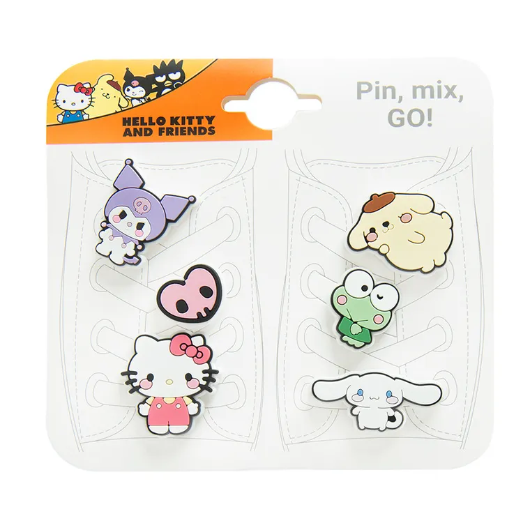 Cool Club, Decoratiuni pentru incaltaminte pentru fete, mix, imprimeu Hello Kitty and Friends, set, 6 buc.