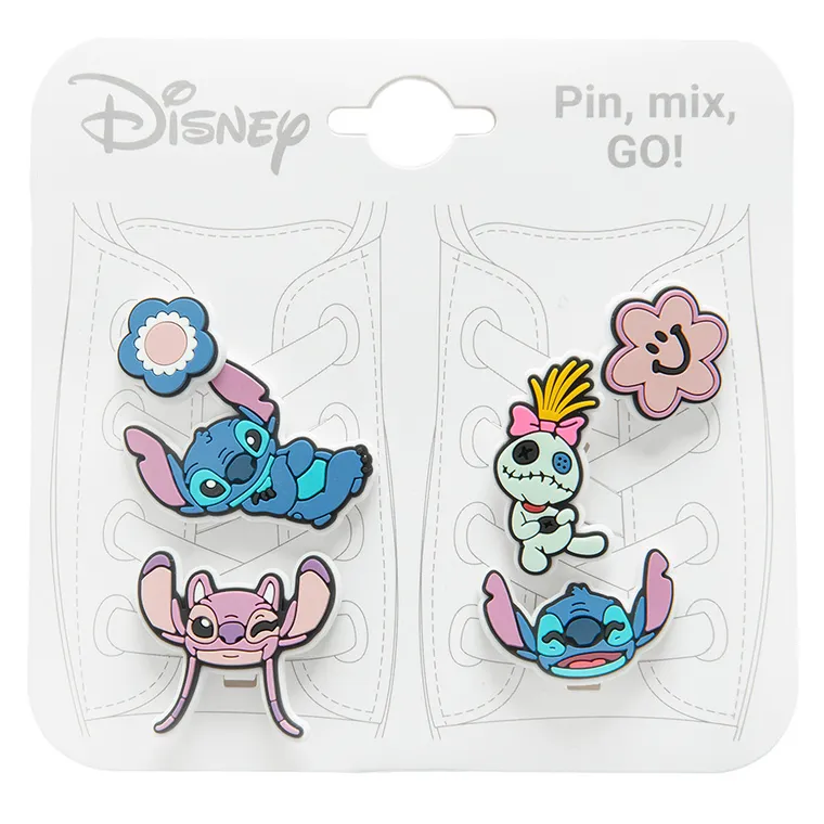 Cool Club, Decoratiuni pentru incaltaminte pentru fete, mix, imprimeu Lilo si Stitch, set, 6 buc.