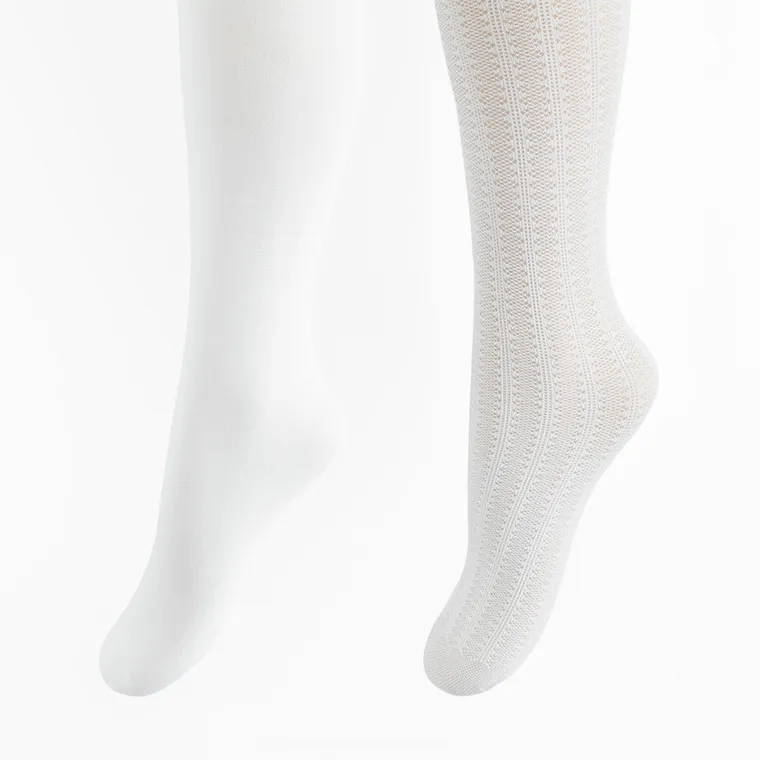 Cool Club, Dresuri pentru fete, alb, microfibra, 40 DEN, set, 2 buc.