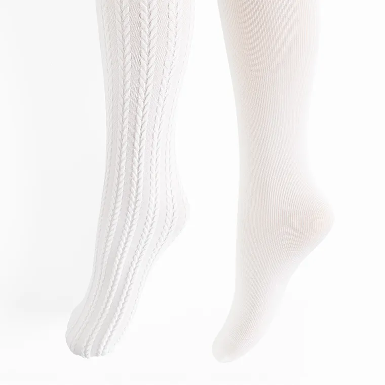 Cool Club, Dresuri pentru fete, alb, mikrofibra, 80 DEN, set, 2 buc.