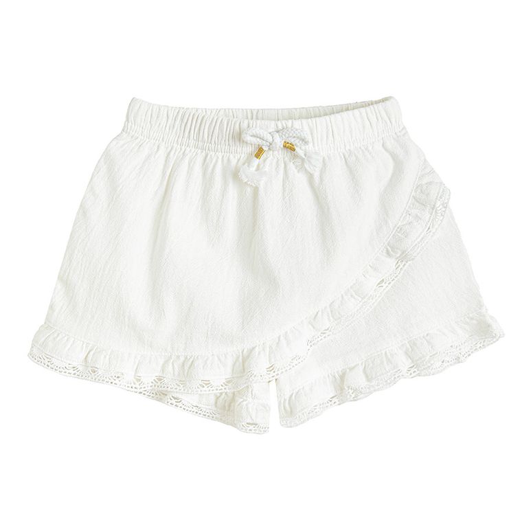 Cool Club, Fusta-pantaloni scurti pentru fete, cu in, alb