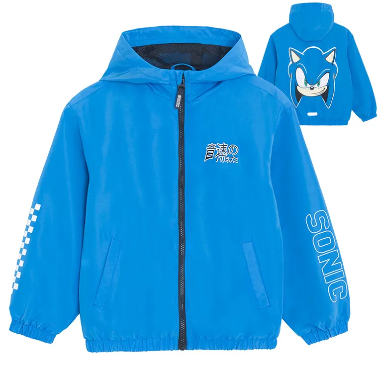 Cool Club, Geaca cu gluga pentru baieti, albastru, imprimeu Sonic the Hedgehog