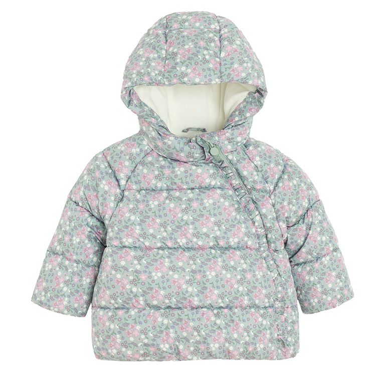 Cool Club, Geaca cu gluga pentru fete, calduroasa, menta verde