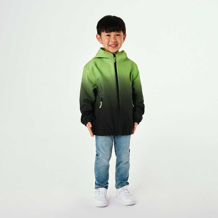 Cool Club, Geaca cu gluga softshell pentru baieti, verde-negru