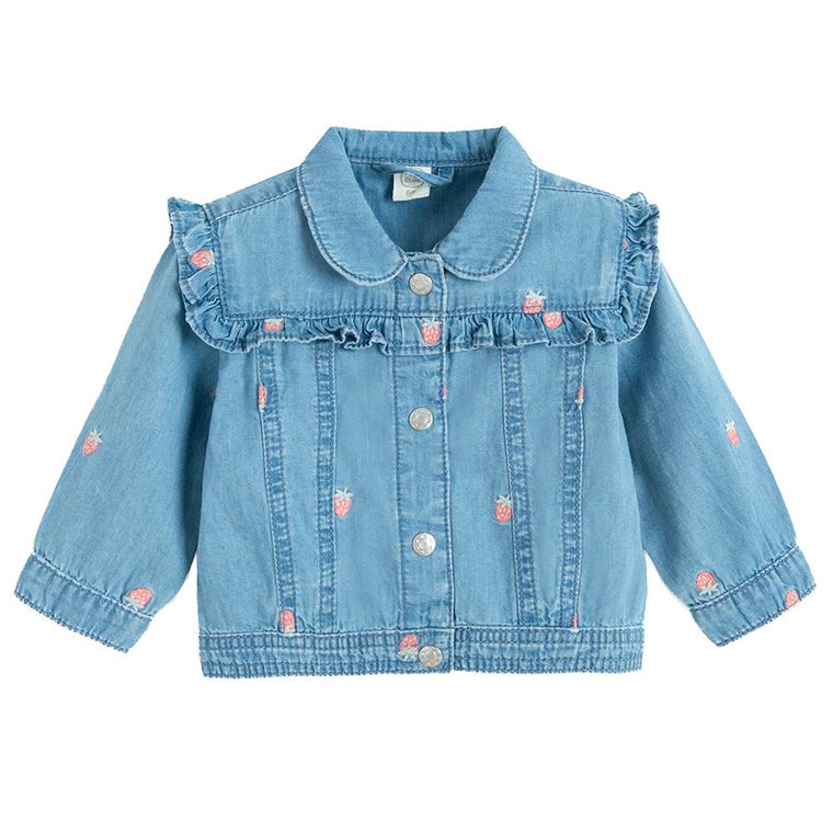 Cool Club, Geaca de blugi pentru fete, cu capse, albastru