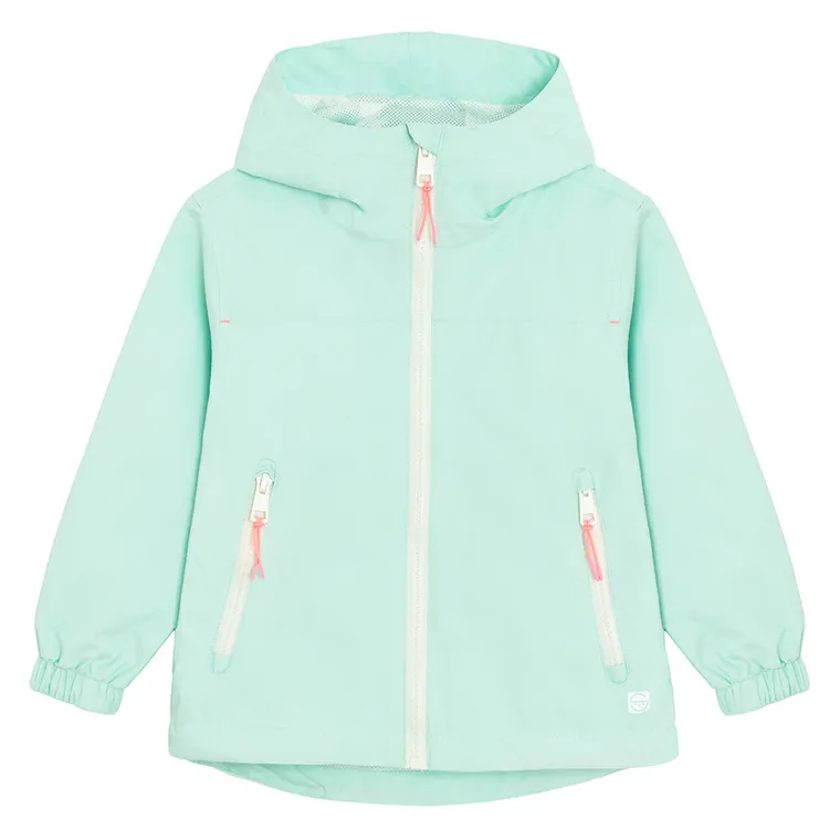 Cool Club, Geaca de ploaie cu gluga pentru fete, turcoaz