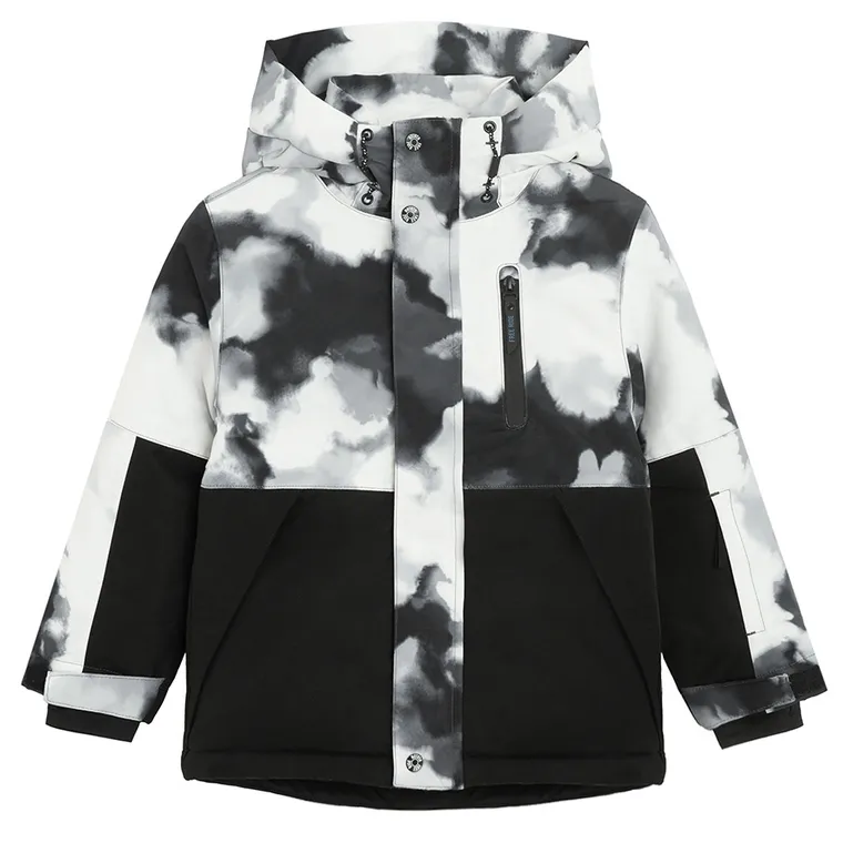 Cool Club, Geaca de schi impermeabil pentru baieti, cu gluga, negru-alb