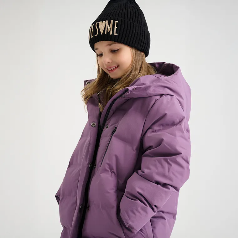 Cool Club, Geaca lunga cu gluga pentru fete, calduroasa, violet