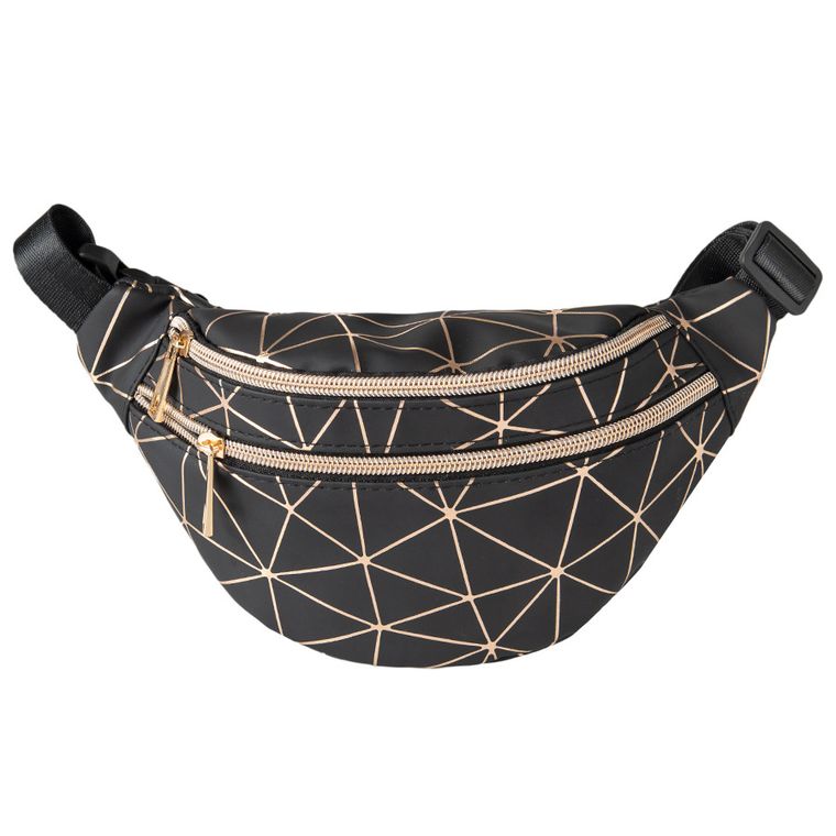 Cool Club, geanta de sold, borseta, neagra cu dungi aurii