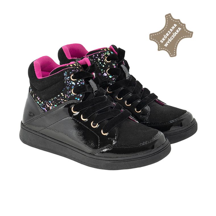 Cool Club, Ghete fete, culoare neagra, de toamna cu branturi de piele