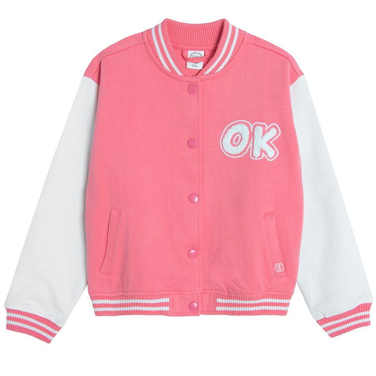 Cool Club, Hanorac bomber cu capse pentru fete, roz