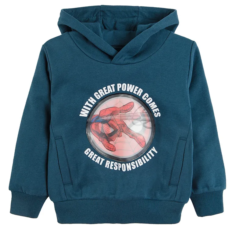 Cool Club, Hanorac cu gluga pentru baieti, bleumarin, imprimeu Spider-Man