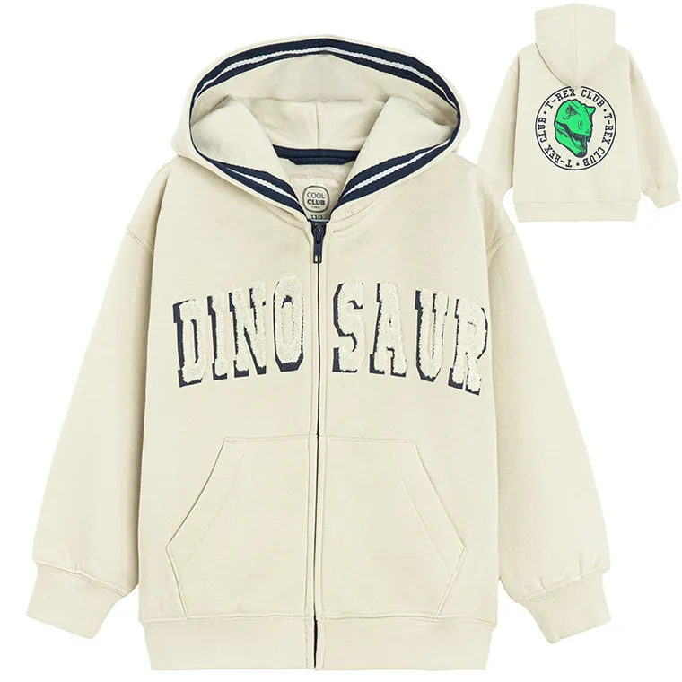 Cool Club, Hanorac cu gluga pentru baieti, cu fermoar, bej