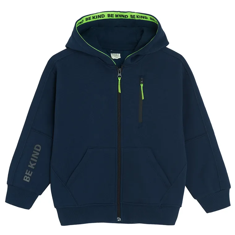 Cool Club, Hanorac cu gluga pentru baieti, cu fermoar, calduros, bleumarin