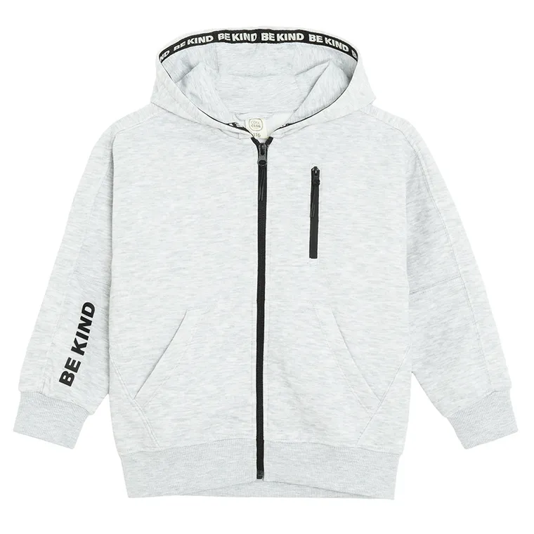 Cool Club, Hanorac cu gluga pentru baieti, cu fermoar, calduros, gri melanj