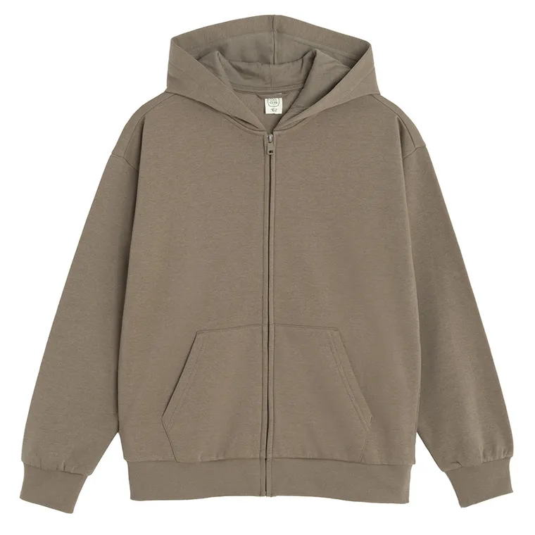 Cool Club, Hanorac cu gluga pentru baieti, cu fermoar, calduros, maro