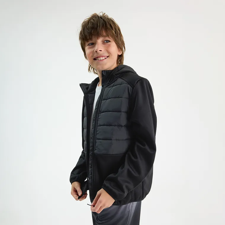 Cool Club, Hanorac cu gluga pentru baieti, cu fermoar, calduros, negru