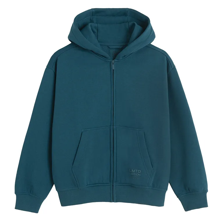 Cool Club, Hanorac cu gluga pentru baieti, cu fermoar, calduros, oversize, turcoaz