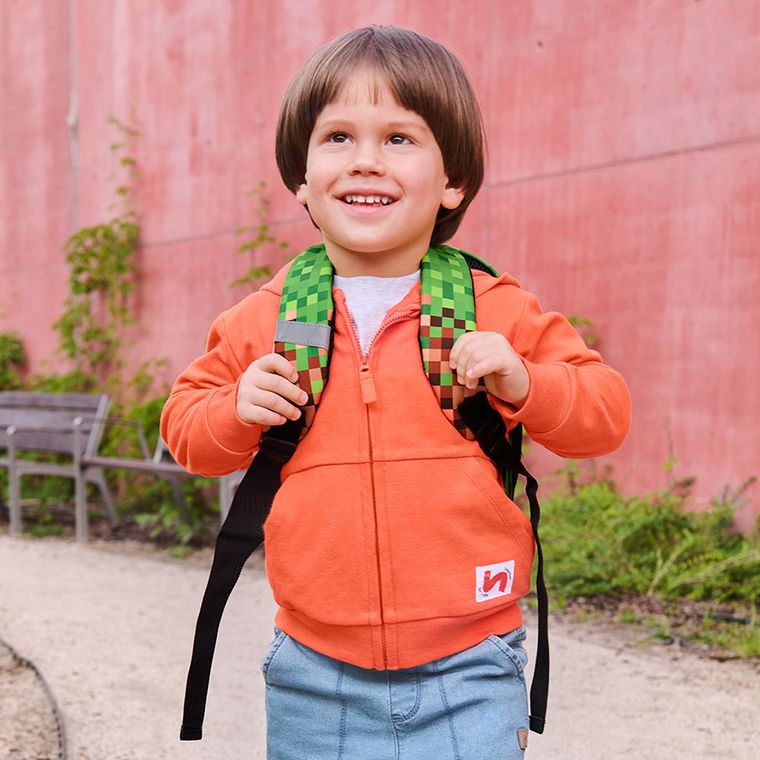 Cool Club, Hanorac cu gluga pentru baieti, cu fermoar, portocaliu