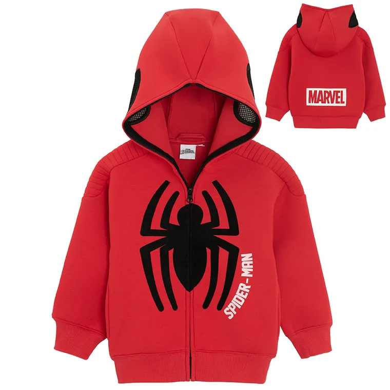 Cool Club, Hanorac cu gluga pentru baieti, cu fermoar, rosu, imprimeu Spider-Man