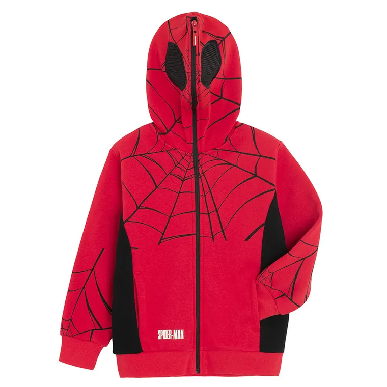 Cool Club, Hanorac cu gluga pentru baieti, cu fermoar, rosu, imprimeu Spider-Man