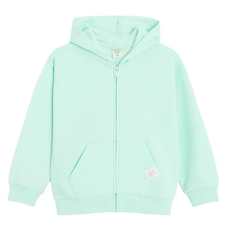Cool Club, Hanorac cu gluga pentru fete, cu fermoar, calduros, menta verde
