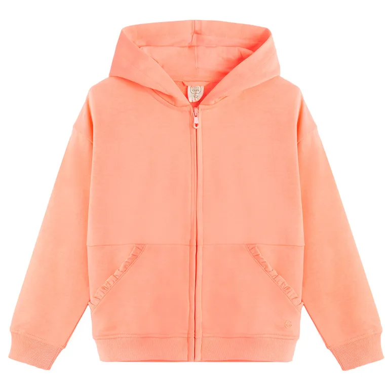 Cool Club, Hanorac cu gluga pentru fete, cu fermoar, portocaliu