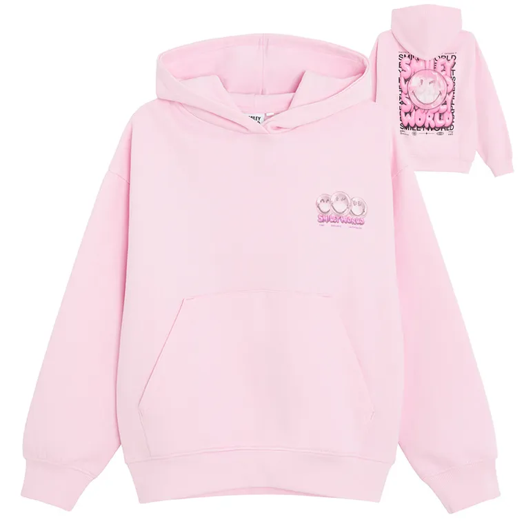 Cool Club, Hanorac cu gluga pentru fete, roz, imprimeu SmileyWorld