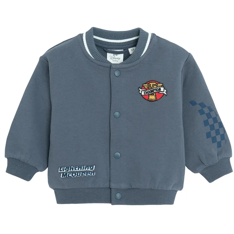 Cool Club, Hanorac pentru baieti, cu capse, albastru, imprimeu Cars