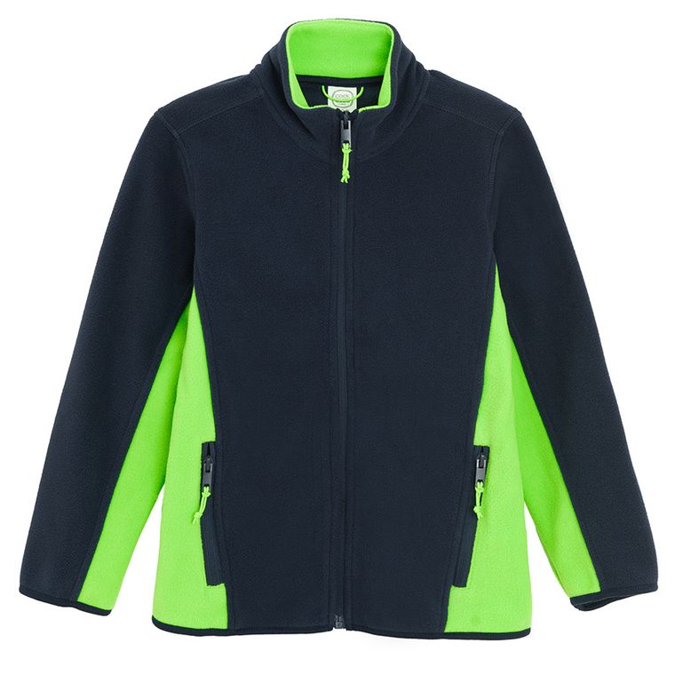 Cool Club, Hanorac pentru baieti, cu fermoar, polar, albastru-verde
