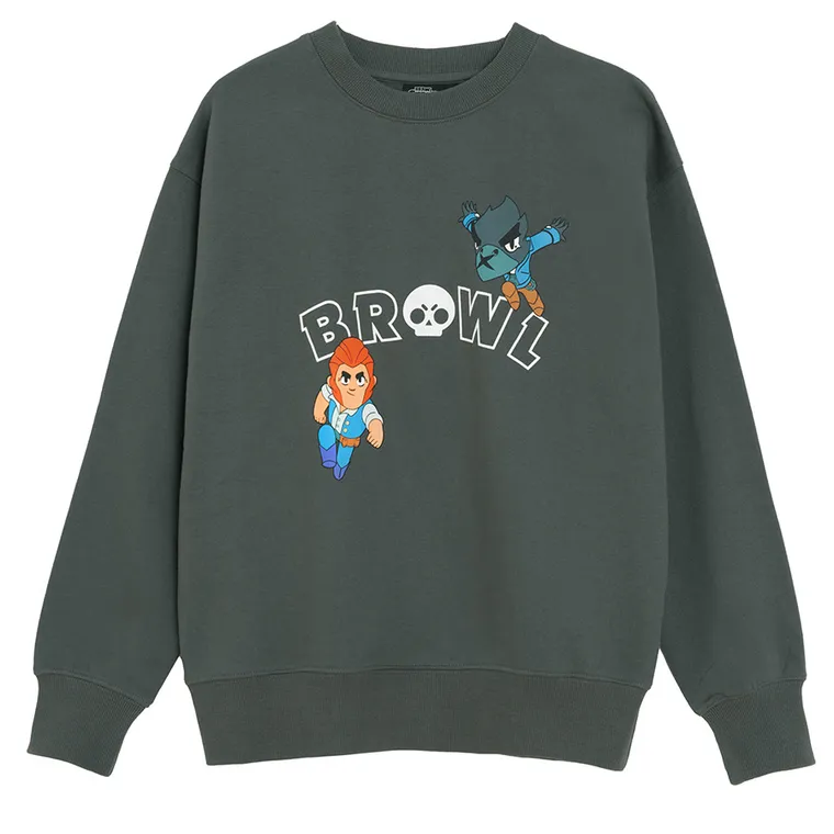 Cool Club, Hanorac pentru baieti, gri, imprimeu Brawl Starss