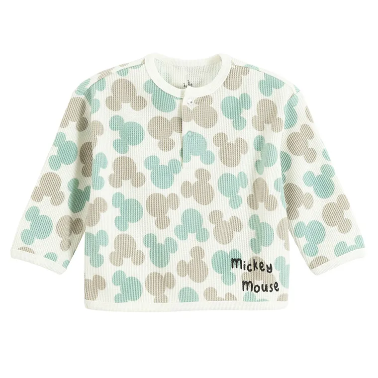 Cool Club, Hanorac pentru baieti, subtire, alb, imprimeu Mickey Mouse