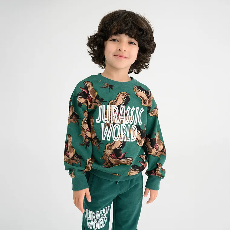Cool Club, Hanorac pentru baieti, verde, imprimeu Jurassic World