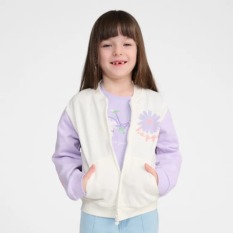 Cool Club, Hanorac pentru fete, cu fermoar, alb