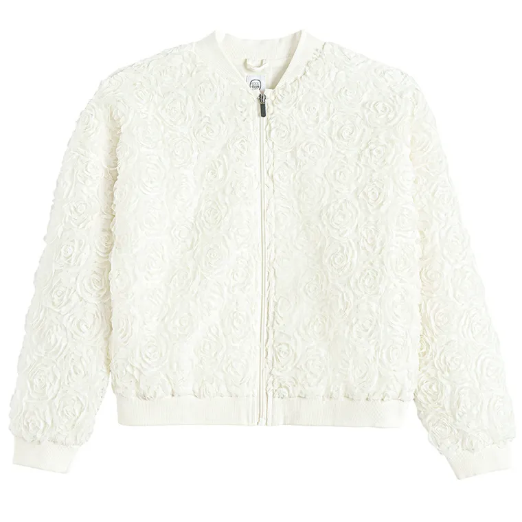 Cool Club, Hanorac pentru fete, cu fermoar, alb