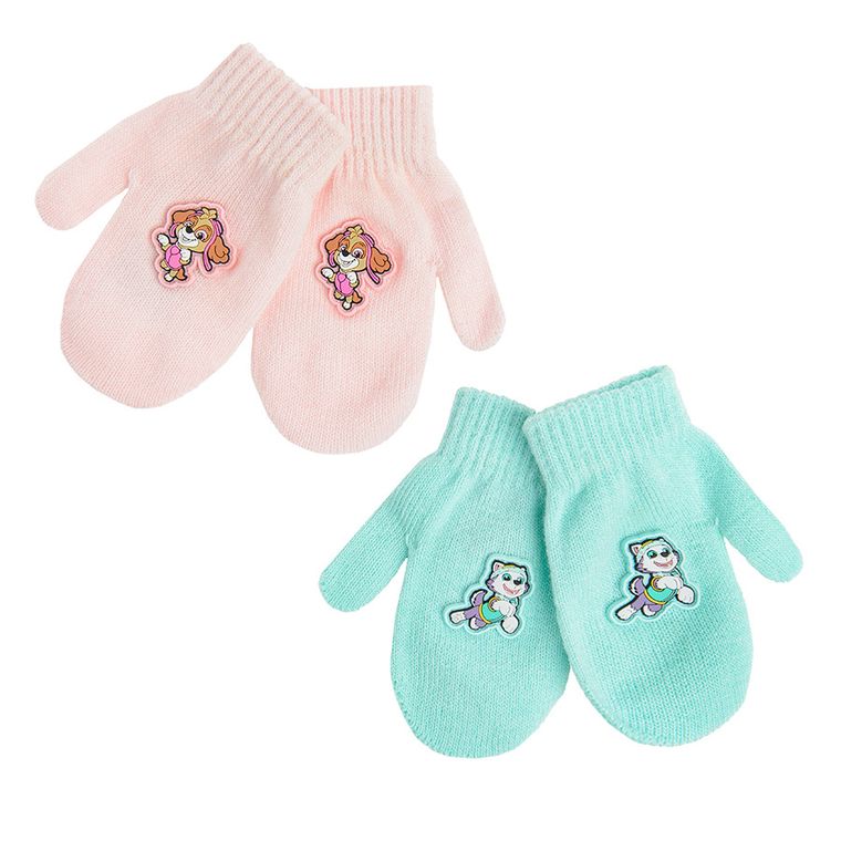 Cool Club, Manusi pentru fete, roz, turcoaz, imprimeu Paw Patrol, set, 2 buc.