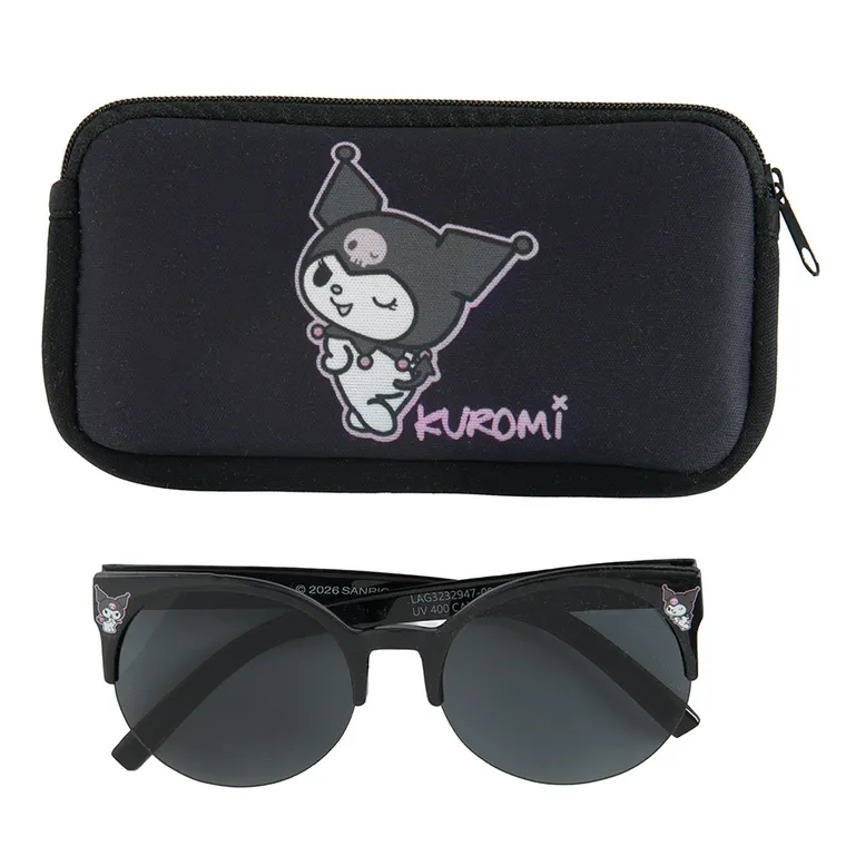 Cool Club, Ochelari de soare pentru fete, Cutie de ochelari, negru, imprimeu Kuromi