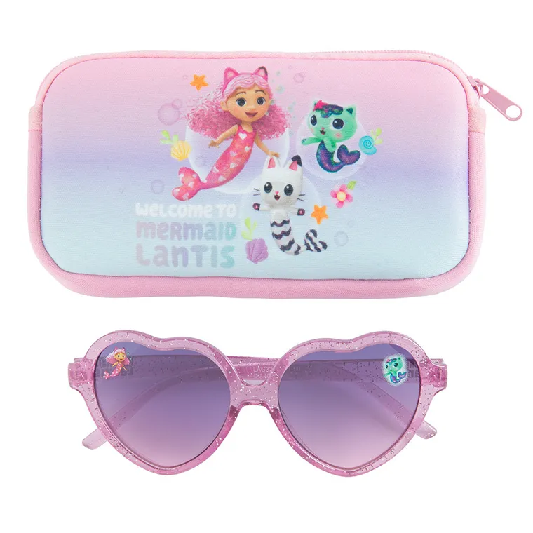 Cool Club, Ochelari de soare pentru fete, Cutie de ochelari, roz, imprimeu Gabby's Dollhouse