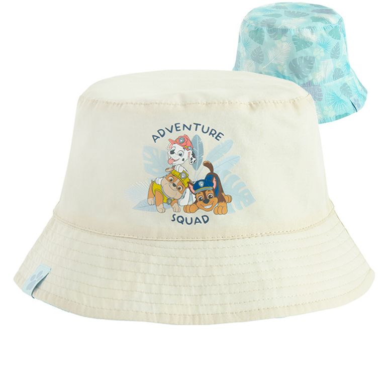 Cool Club, Palarie pentru baieti, cu doua fete, bej, imprimeu Paw Patrol