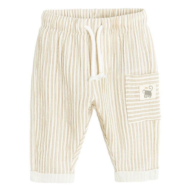 Cool Club, Pantaloni din material textil pentru baieti, ecru