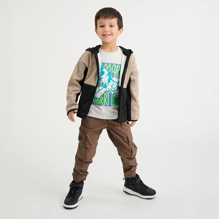 Cool Club, Pantaloni din material textil pentru baieti, maro