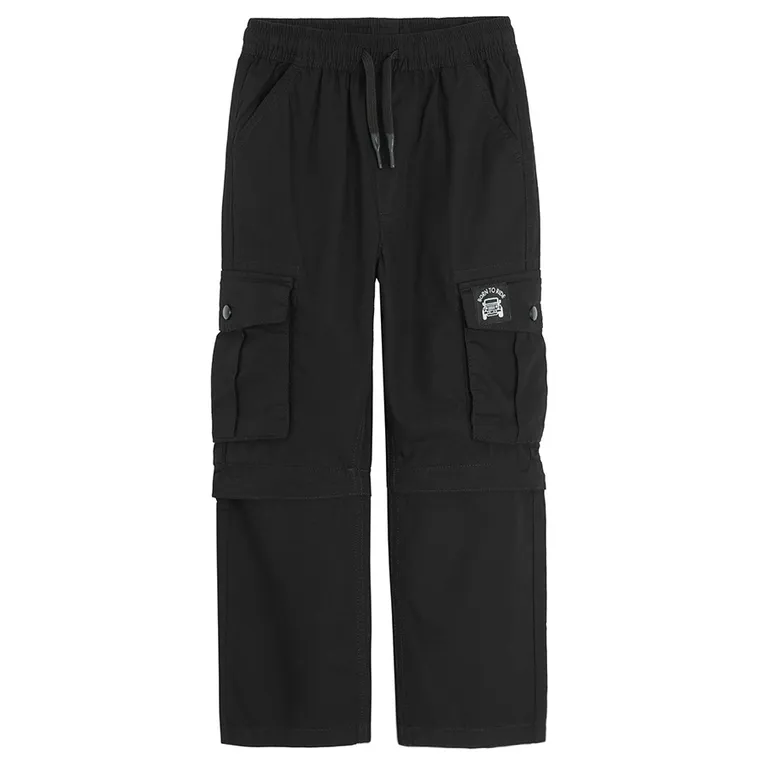 Cool Club, Pantaloni din material textil pentru baieti, picioare detasabile, negru