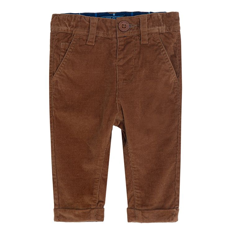 Cool Club, Pantaloni din material textil pentru baieti, reiata, maro