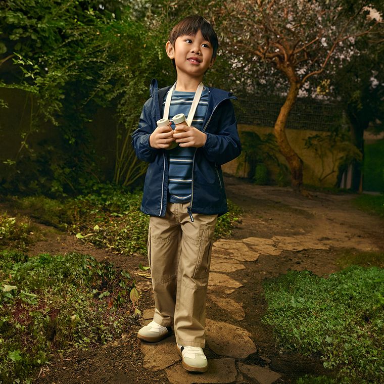 Cool Club, Pantaloni din material textil pentru baieti, wide leg, bej