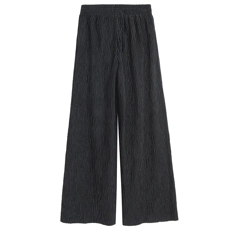 Cool Club, Pantaloni din material textil pentru fete, din tricot striat, velur, culotte, negru