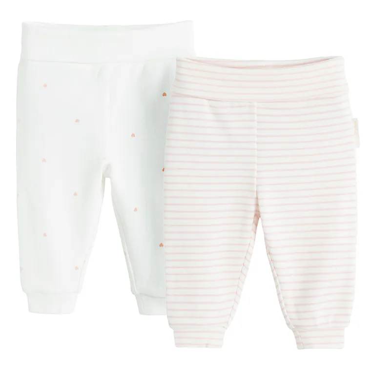 Cool Club, Pantaloni fara botosei pentru fete, alb, set, 2 buc.