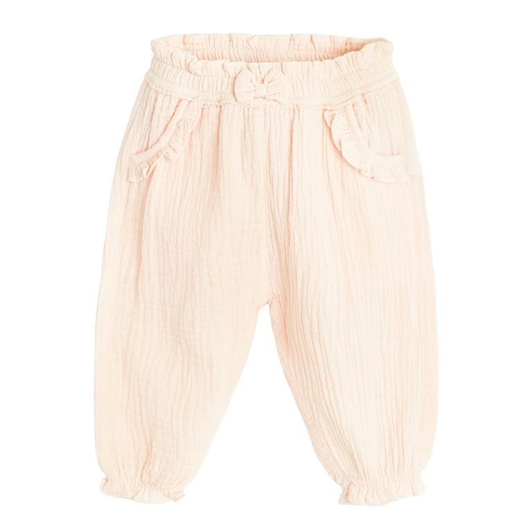 Cool Club, Pantaloni fara botosei pentru fete, muselina, roz