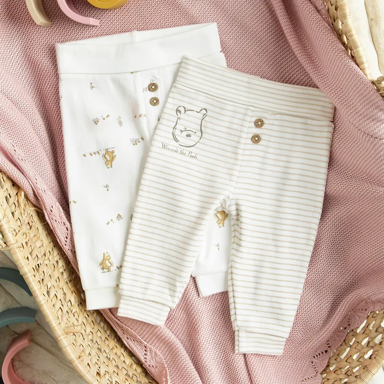 Cool Club, Pantaloni pentru fete, alb, imprimeu Winnie the Pooh, set, 2 buc.